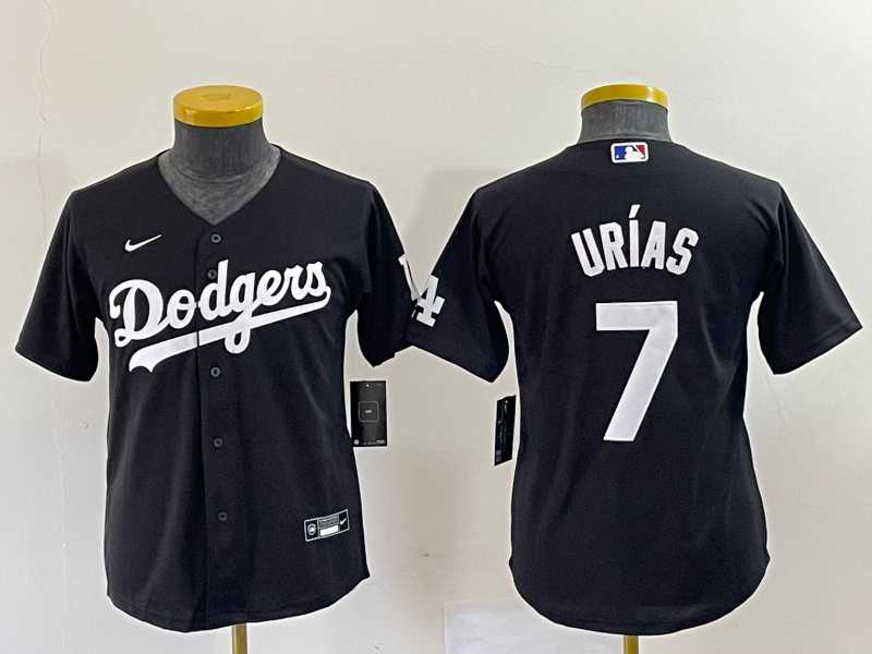 Youth Los Angeles Dodgers #7 Julio Urias Black Turn Back The Clock Stitched Cool Base Jersey->mlb youth jerseys->MLB Jersey